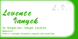 levente vanyek business card